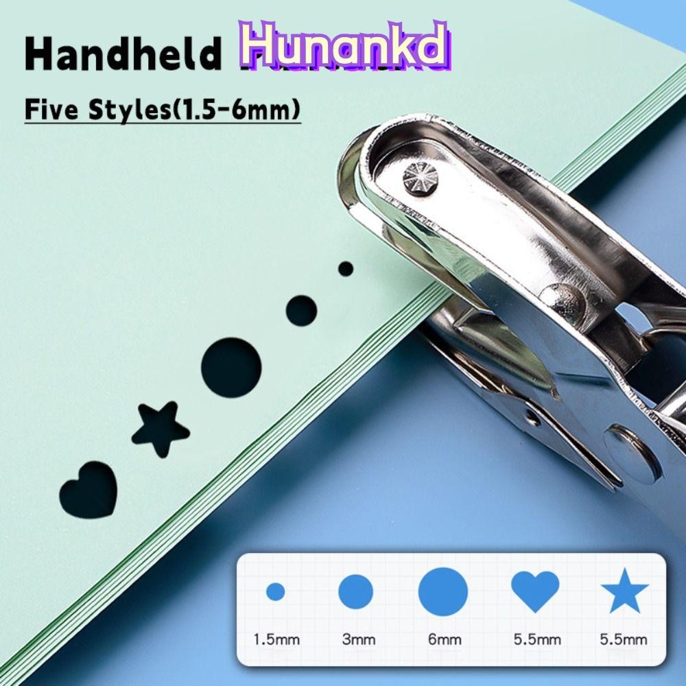 ที่เจาะของ HUNAN|รอบ/ดาว/รูปหัวใจเจาะรูเดี่ยว, Minimalist ประหยัดแรงงาน Loose-leaf Binding เครื่องมือ DIY Craft Embosser เครื่องเขียน