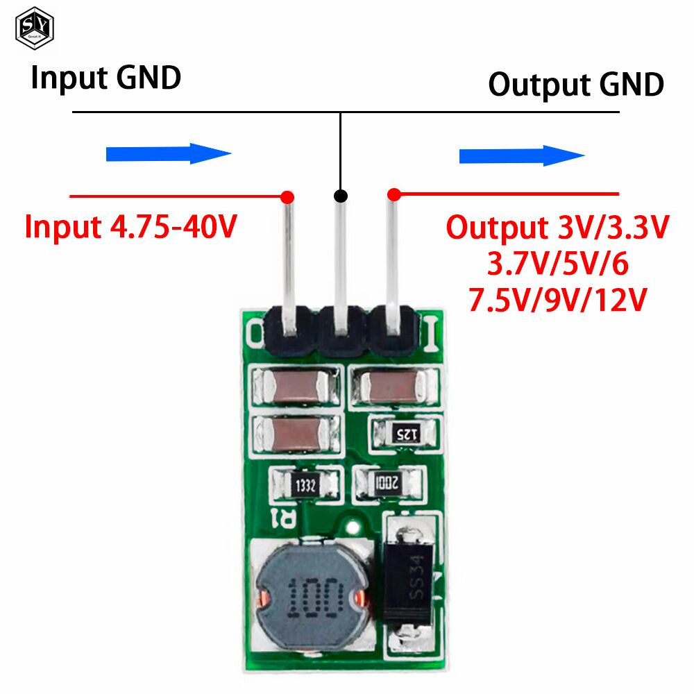 DD4012SA 1A DC 5-40V ถึง 3V 3.3V 3.7V 5V 6V 7.5V 9V 12V ตัวควบคุม DC-DC StepDown Buck Converter โมดู