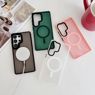 แม่เหล็ก+แมตต์ เคส For Samsung A56 A55 5G Case Samsung A06 A05 A15 A16 A26 A35 A36 4G 5G Magnetic เคสโทรศัพท์กันกระแทกรูขนาดใหญ่