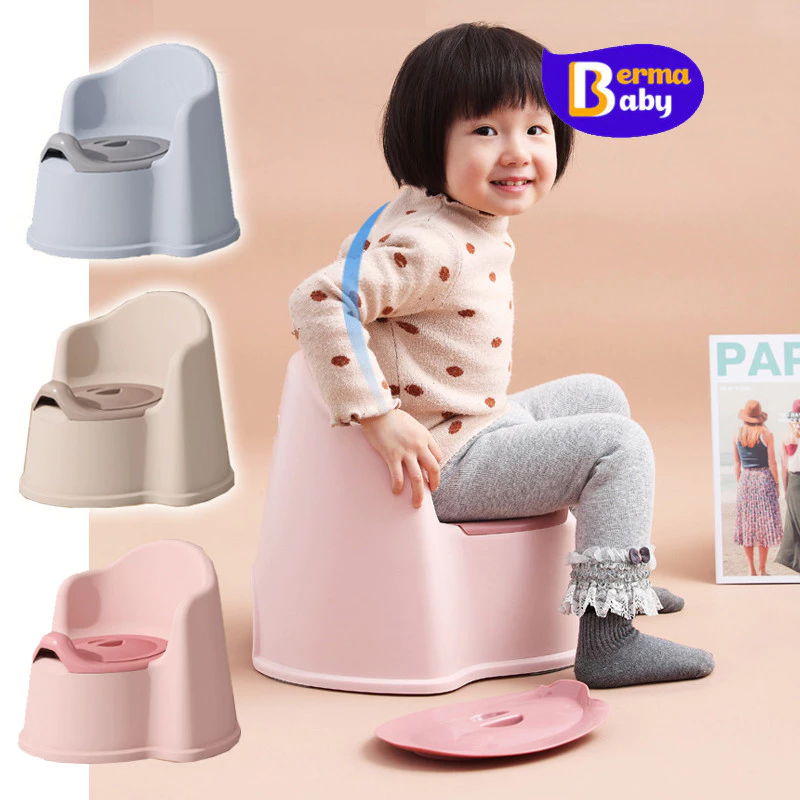 Berma Baby สุขาเด็ก กระโถนเด็กฝึกขับถ่าย ใช้คนเดียวได้ ปลอดสาร BPA ทําความสะอาดง่าย
