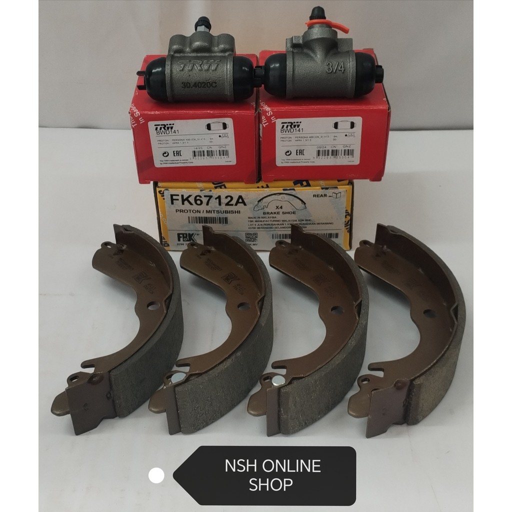 ก้ามเบรค (FBK)+ปั้มเบรค (TRW) 3/4 ด้านหลังสําหรับ Proton Saga 12V Iswara Wira Satria 1.3 & 1.5 (1 ชุ
