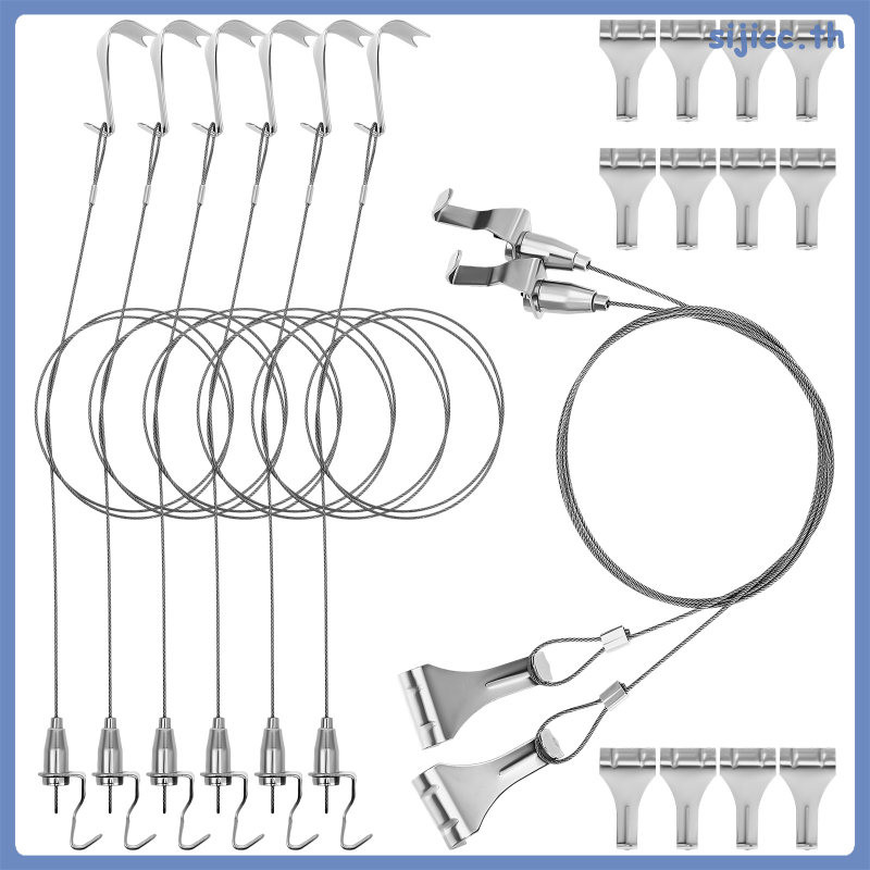 ชุดแขวนจิตรกรรม Gallery Rail Picture Hanger Wire Adjustable Hooks for Heavy Hanger with sijicc