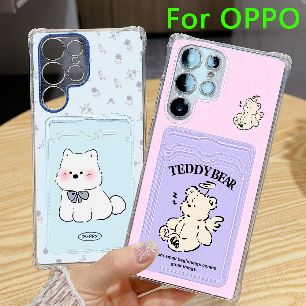 เคส For OPPO A60 A57 A15 A16 A18 A79 A17 A38 A74 A5 A9 A78 5g A3S A77 A2 A17K โปร่งใส TPU โทรศัพท์มือถือพร้อมช่องใ
