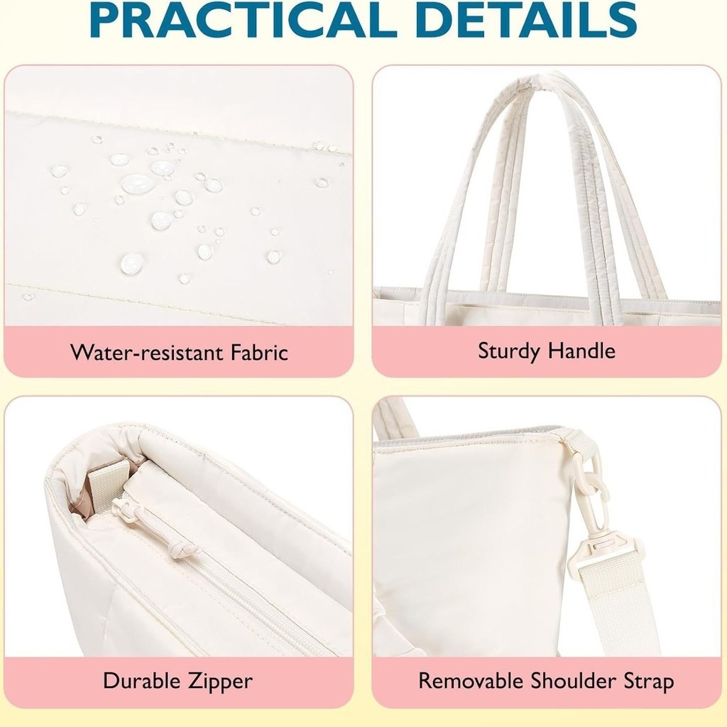 Nokr 2024 กระเป๋าผ้าอ้อมกันน้ําความจุขนาดใหญ่- Baby Tote Organizer พร้อมสายรัดรถเข็นเด็กและกระเป๋าหุ้มฉนวน Travel Hospital Essentials + แผ่นรองเปลี่ยนฟรี
