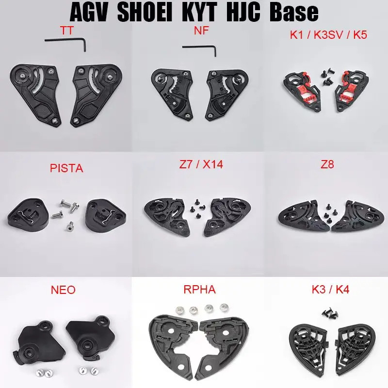 Xm-helmet เกียร์ฐานอะไหล่ Fit สําหรับ SHOEI Z7 X14 Z8 RPHA KYT NEO Cascos Moto AGV PISTA 1 คู่ฐานเกี