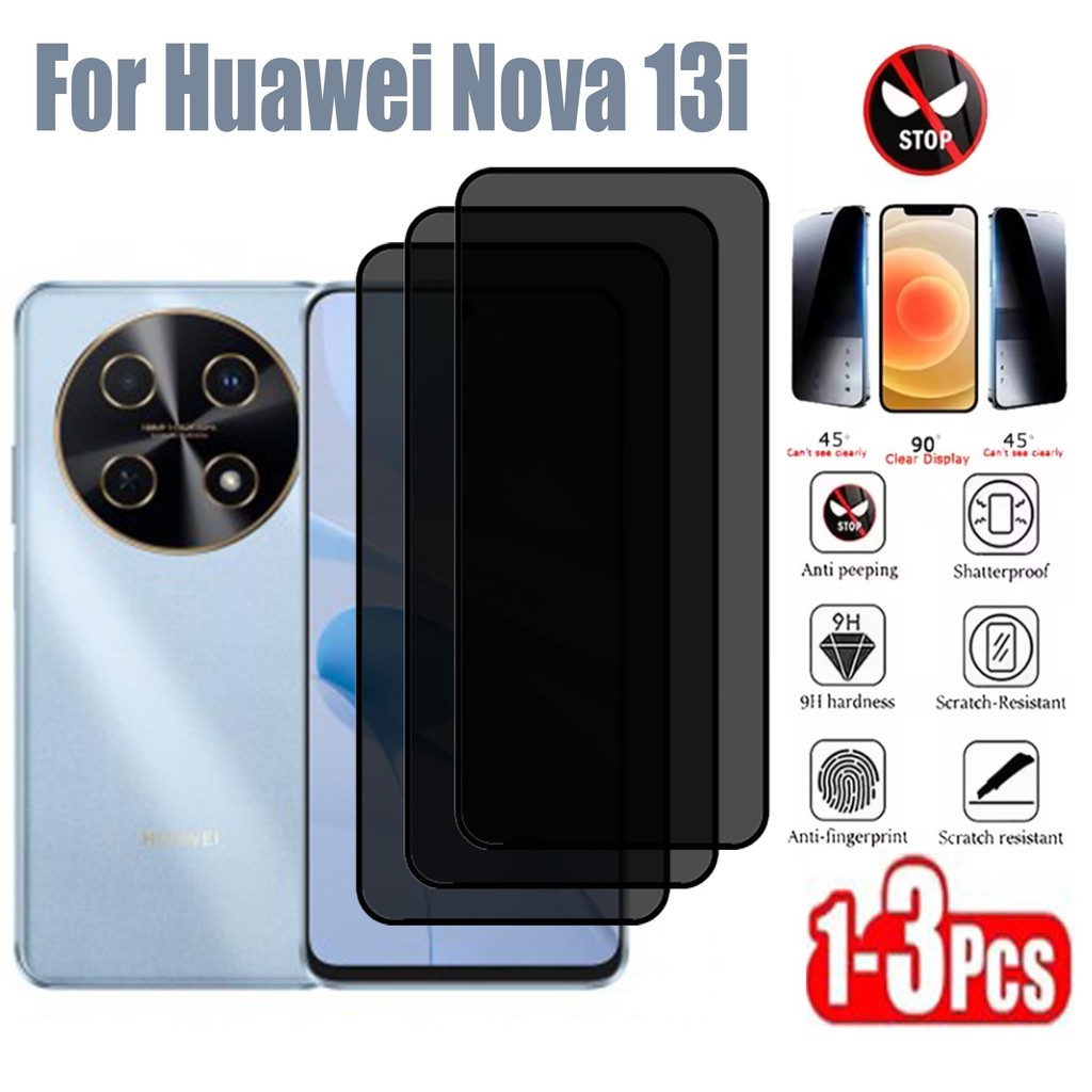 1-3 ชิ้นความเป็นส่วนตัวกระจกนิรภัยสําหรับ Huawei Nova 13i Anti-Spy Full Coverage Screen Protector สํ