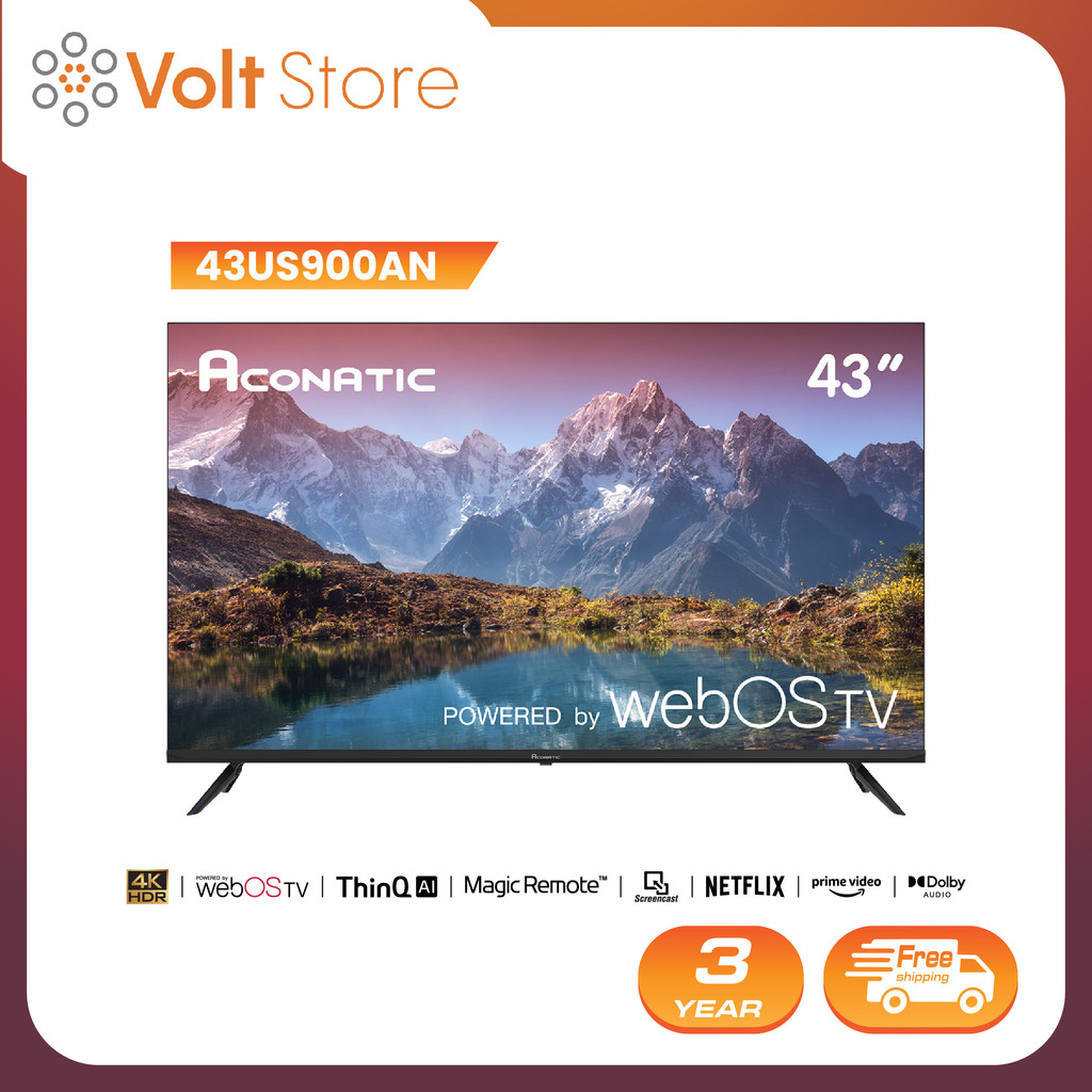 Aconatic ทีวี 43 นิ้ว LED 4K HDR WebOS TV (Wee 2.2) รุ่น 43US900AN ระะบบปฏิบัติการ WebOS