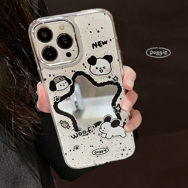 น่ารัก Puppy Star กระจกเคสโทรศัพท์สําหรับ Infinix Hot 50i 30i 40i สมาร์ท 9 8 HD Pro Plus 7 อินเดีย P