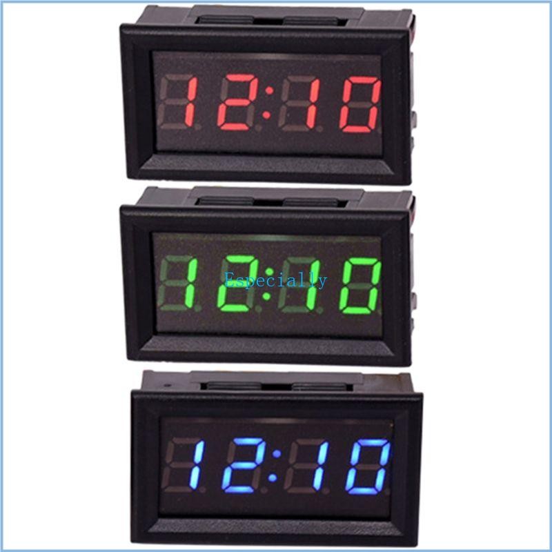 Esp นาฬิกาดิจิตอลรถยนต์นาฬิกาอิเล็กทรอนิกส์อัตโนมัติ 24h LED จอแสดงผลดิจิตอลนาฬิการถจักรยานยนต์