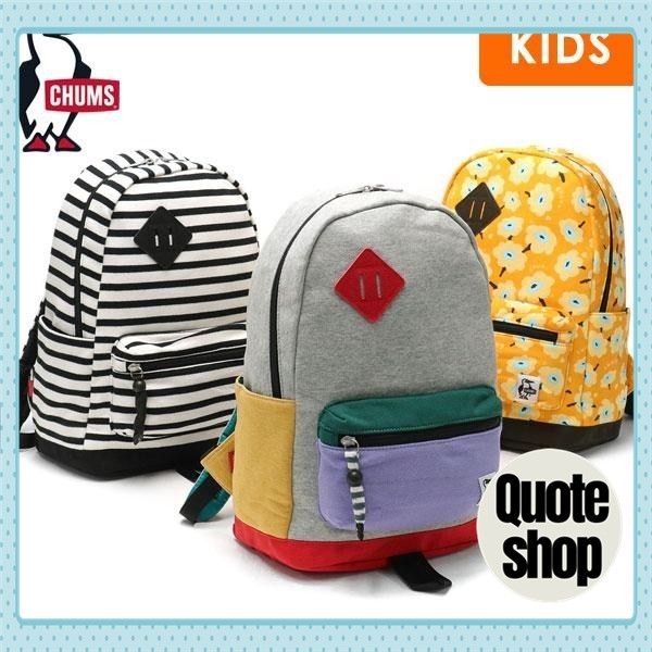 ญี่ปุ่นแท้ Chums Rucksack พร้อมสติกเกอร์เด็กน้ำหนักเบา CHUMS กระเป๋าชายหญิงสไตล์ Daypack กันน้ำ A4 1