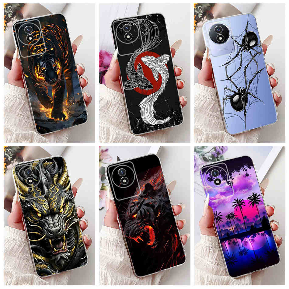 สําหรับ Vivo Y02 Y02A Y02T Y02s ใหม่แฟชั่นมังกร Spider สไตล์กรณี VivoY02 Y02s 4G ซิลิโคนนุ่ม TPU เคสโทรศัพท์