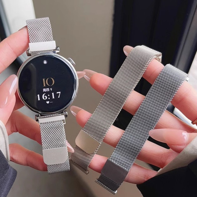 14mm Milanese Stainless Steel Compatible For สาย Garmin Lily 2 Strap Garmin Lily 2 Active สาย smart watch Strap Watch Magnetic Buckle สาย Garmin Lily 2 Active Strap Replacement Garmin Lily2 Strap Band  Garmin Lily 2 สาย