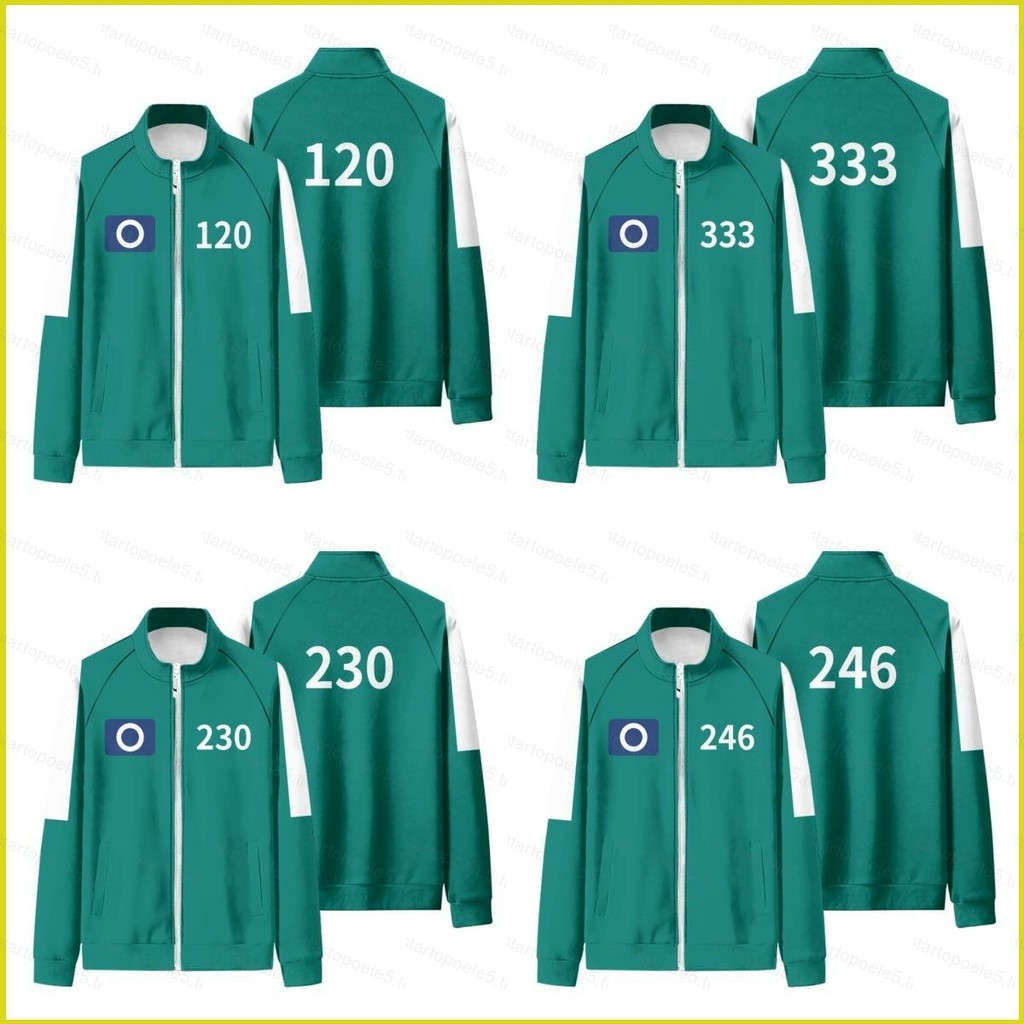 Sta5 Squid Game Season 2 หมายเลข 246 230 120 333 แสดงซิปเสื้อกันหนาวเสื้อแจ็คเก็ต Unisex Top