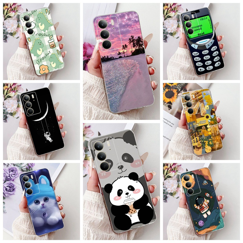 ปลอกสําหรับrealme C75 4Gเคสโทรศัพท์ความงามสําหรับRealme C75 กรณีแฟชั่นผีเสื้อน่ารักการ์ตูนแมวตลกทาสี