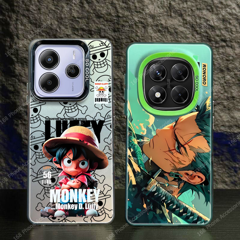 เคส Redmi Note 14 เคส Remi Note 14 15 5G 14 15 Pro 5G เคส Redmi Note 14 15 Pro Plus เคสกันกระแทก ลูฟี่ โซโร วันพีช อะนิเมะ เคลือบด้าน เคสโทรศัพท์แข็ง