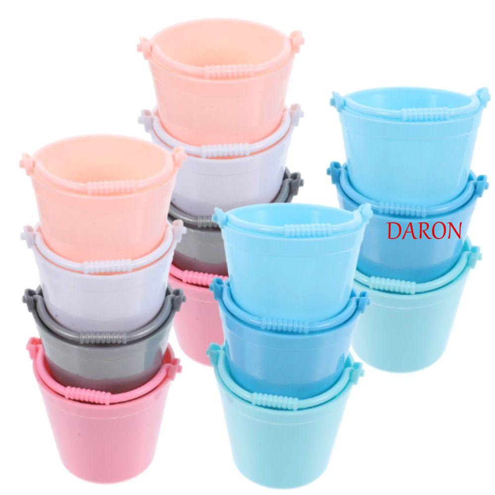Daron จําลองถังน้ํา,หลายสี Mini Decor ตุ๊กตา Mini ถังน้ํา,อุปกรณ์เสริมตลก ABS Miniature ครัว Pretnd Play ถังของเล่นเด็ก