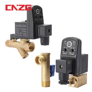 Ac/dc แรงดันไฟฟ้าทองเหลืองอิเล็กทรอนิกส์ Solenoid ท่อระบายน้ําวาล์วสยามประเภทและแยกประเภทวาล์วพร้อมตัวจับเวลา OPT น้ําปล่อยอัตโนมัติเก็บ