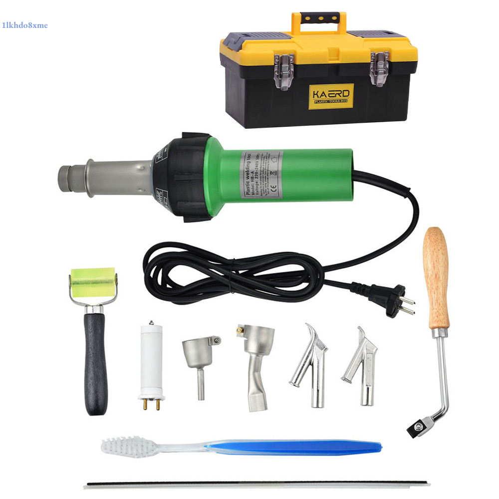 ปืนเชื่อมพลาสติก 1600W 220V Heat Air Gunner ถือปืนเชื่อมลมร้อน 40-600 ℃ TPO PVC Vinyl Welding Kit ปรับอุณหภูมิได้ด
