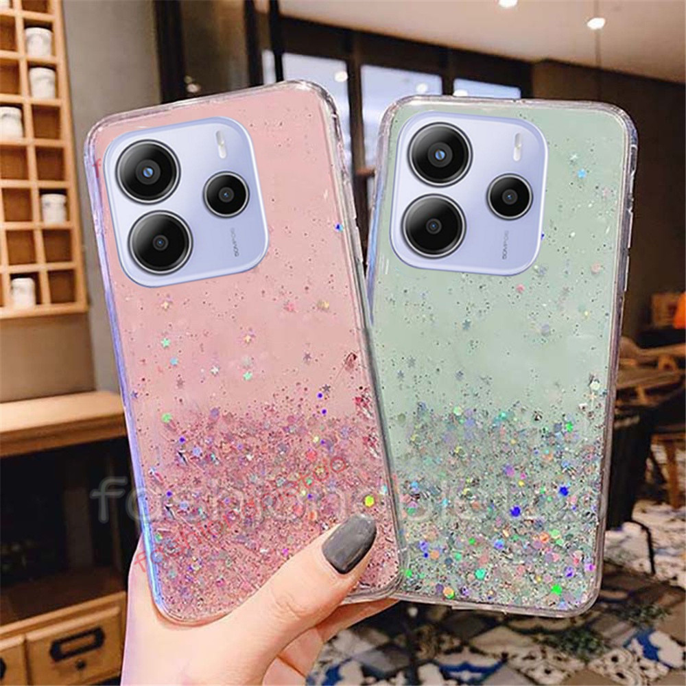 สําหรับredmiหมายเหตุ 14 pro plus 14pro + 14proplus 1 4 Note14 pro Note14pro + Note14proplus 4G 5Gเคสโทรศัพท์ซิลิโคนฟอยล์Bling Glitterใสกันกระแทกปกหลัง