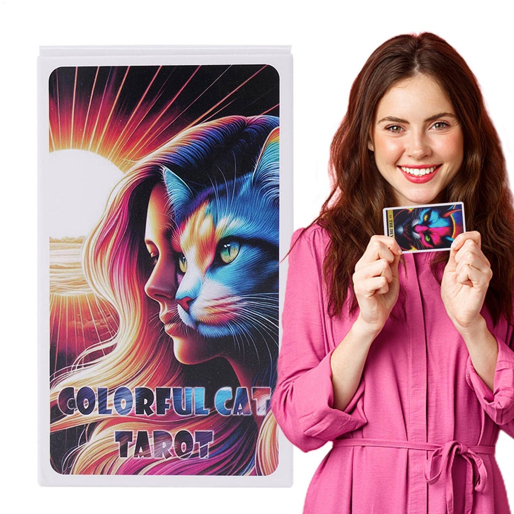Cat Tarot Cards for Beginners Beginner Tarot Original Tarot Cards Cat Tarot Deck 10.3X6cm English Tarot Reading tayenith