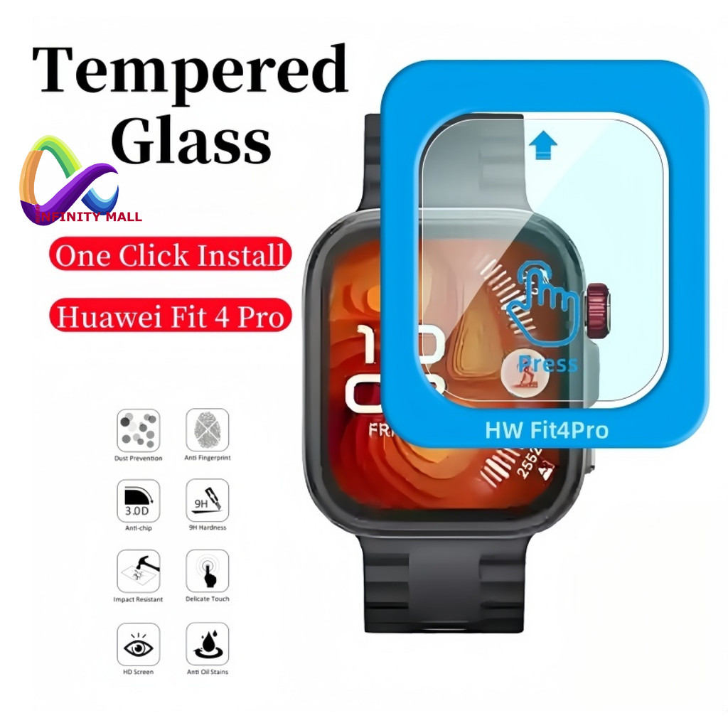 กระจกนิรภัยสําหรับ Huawei Watch Fit 4 Pro One-Click Full Cover Screen Protector