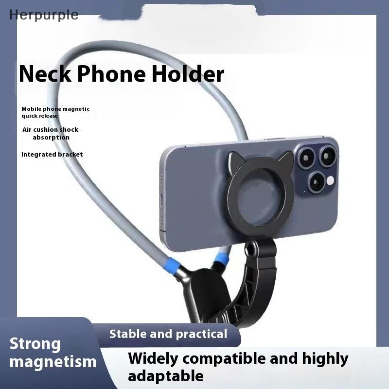 Herpurple Magnetic Neck Mount Quick Release Holder Magnetic Neck Chest Mount สําหรับโทรศัพท์อุปกรณ์โทรศัพท์สมาร์ท TH