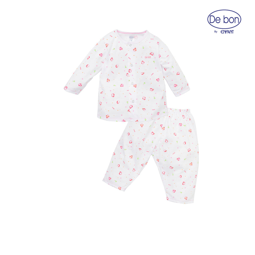 DE BON ชุดกระดุมแขนยาวสำหรับ6เดือน-4ขวบ ลายเพนกวิ้น EI1AU9