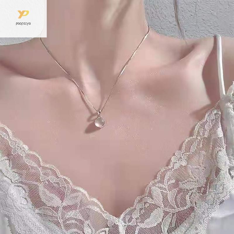 สร้อยคอคริสตัลทรงกลม PPY ปรับความยาวได้ สไตล์หรูสำหรับผู้หญิง