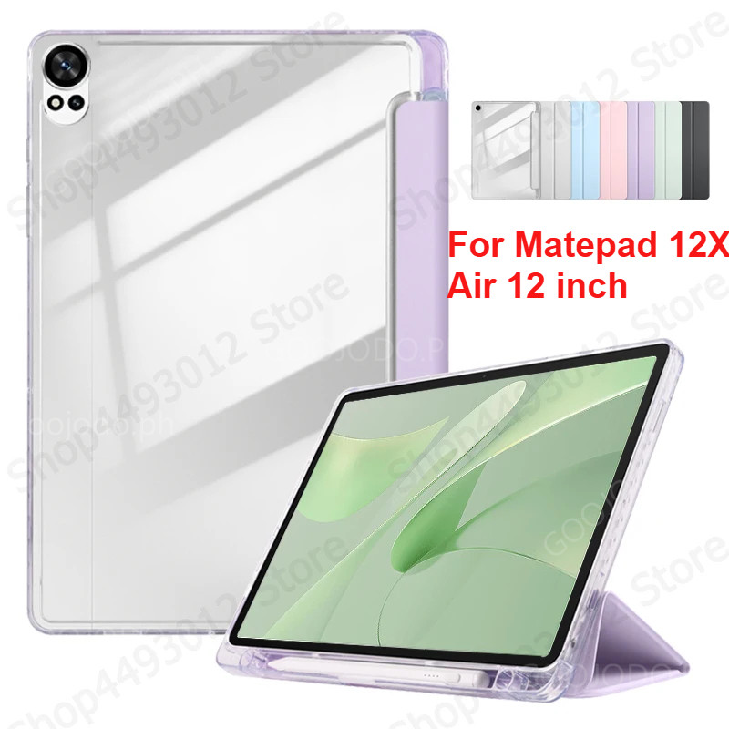 สําหรับ Huawei Matepad 12x กรณี Trifold อะคริลิค Clear Hard กลับแท็บเล็ต Funda สําหรับ MatePad 12x H