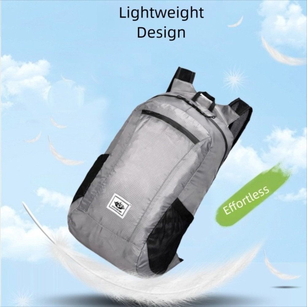 วูชิ กระเป๋าปีนเขาพับ,กระเป๋าเป้สะพายหลังผ้าใบเบาพับได้,แบบพกพากันน้ํา20ล กระเป๋าเดินทางความจุขนาดใหญ่ปีนเขาเดินป่า - รูปที่ 6