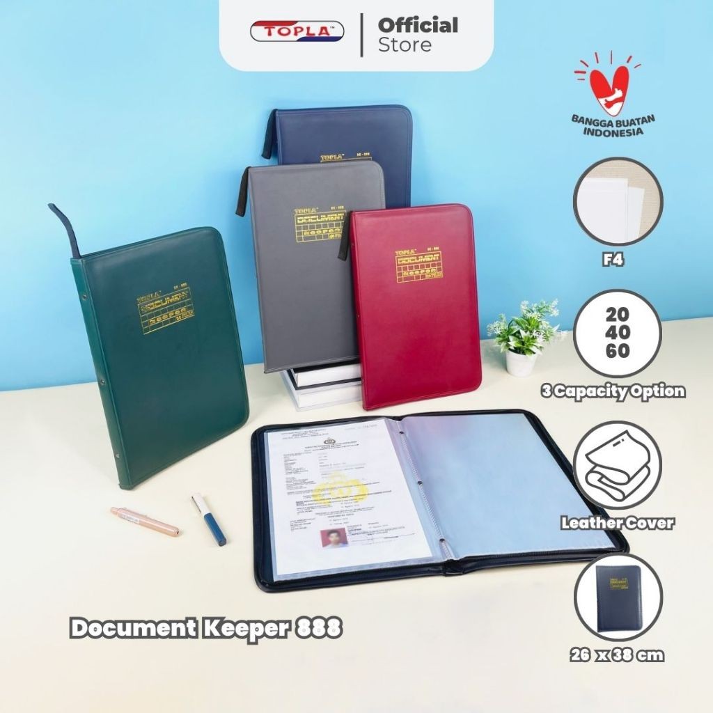 Topla Document Keeper DK 888 แฟ้มเอกสารกันน้ํา Folio 20 40 60 แฟ้ม Office College School