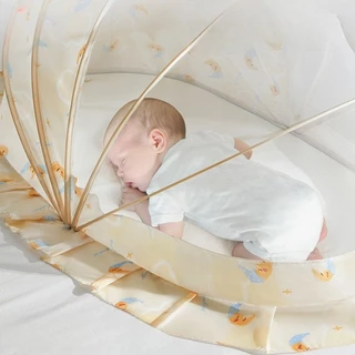 Berma Baby ผ้าคลุมมุ้งเด็ก มุ้งพับได้ มีที่บังแสง ป้องกัน 360° ระบายอากาศดี สำหรับทารกแรกเกิด