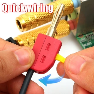 4MM Banana Plug 32A 320V High Current Quick-Connect, PA6 Nylon & Brass Audio Connector สําหรับลําโพง/Amplifier, V0 สารหน่วงไฟ, สีดําและสีแดง