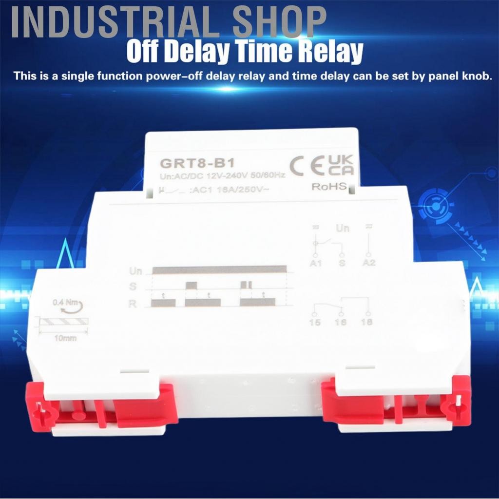Industrial Shop ร้านค้าอุตสาหกรรม -TH GRT8-B1 MINI POWER OFF THE DELAY TIME RELAY 12V-240V พร้อมตัวบ