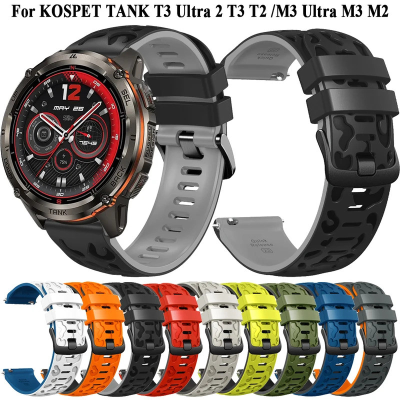 กีฬาซิลิโคนสําหรับ KOSPET TANK T3 Ultra 2 T2 สายนาฬิกาสําหรับ KOSPET TANK TANK M3 Ultra M2 สร้อยข้อม