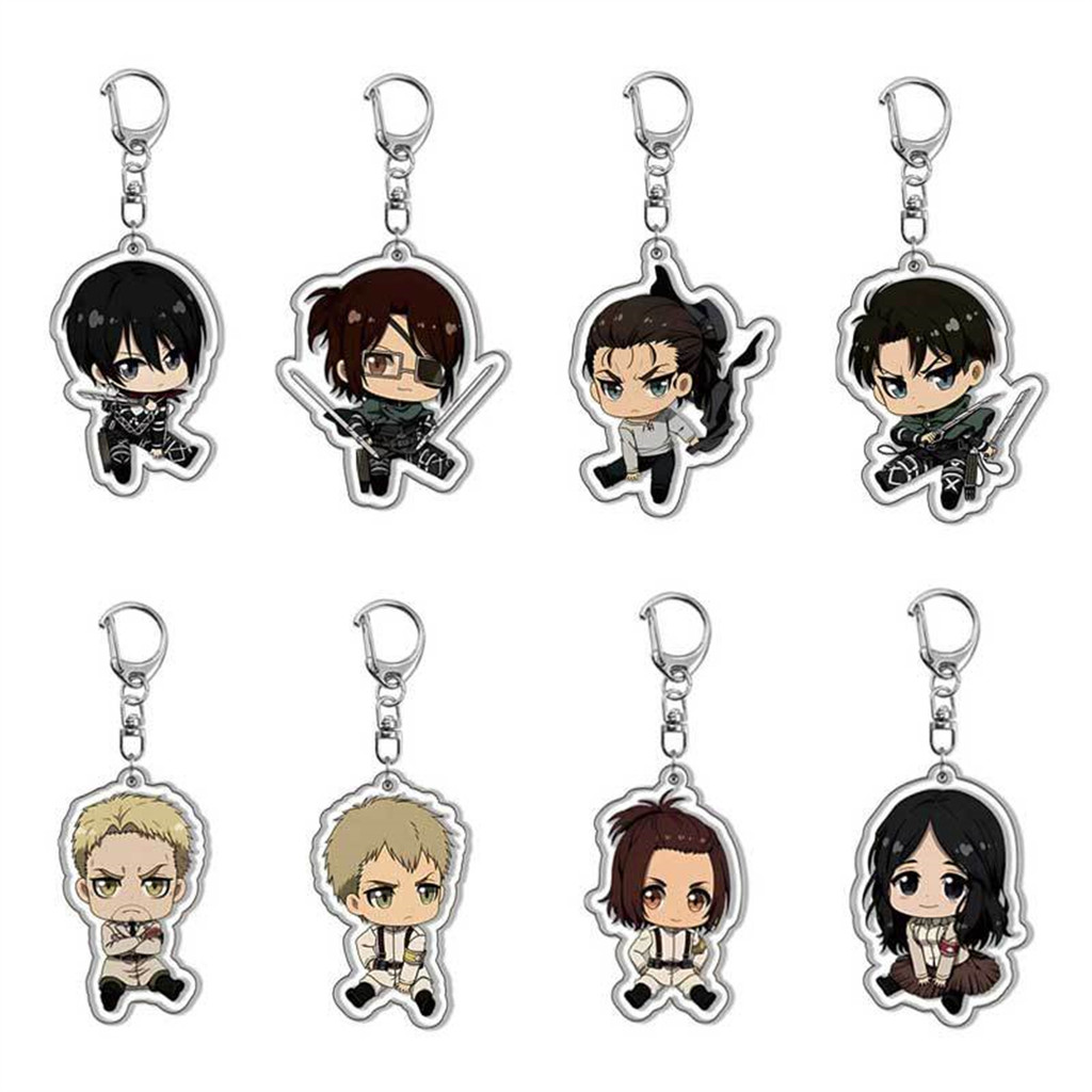 Anime GOODS พวงกุญแจอะคริลิคน่ารัก y2k Attack on Titan พวงกุญแจสําหรับกระเป๋ากุญแจกระเป๋าเป้สะพายหลังคอลเลกชัน d