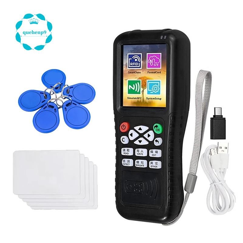 [quehenp9]X100 RFID เครื่องอ่านการ์ดอัจฉริยะ Writer +5XCUID Card/พวงกุญแจ RFID Duplicator ID IC Card