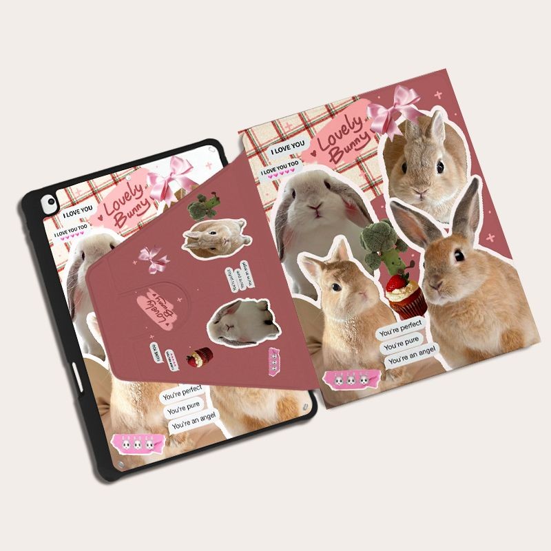 เกราะป้องกันสําหรับ Samsung Galaxy A9 + S9 FE + S10ULTRA S7+/S8+/S7FE Tab S6 lite 2024 S10 FE + Tab A7 lite 8.7 นิ้ว 360 หมุนได้การ์ตูนน่ารักแท็บเล็ต