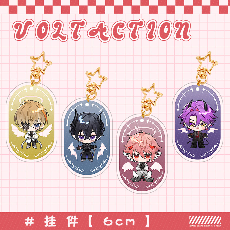 Nijisanji KeyChain ผู้หญิง VOLTACTION Key Chain ผู้ชาย Watarai Hibari พวงกุญแจ Fura Kanato อะคริลิคพวงกุญแจ Shikinagi Akira จี้