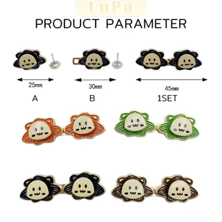 LuPa 1ชุด ตะขอปรับกางเกง แบบหัวเข็ม หัวเข็มขัดปรับเอว หน้าอิโมจิ Fashion Pins