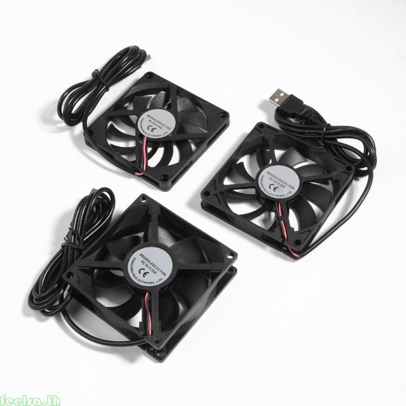 Feela DC 5V USB Connector PC Fan Cooler ฮีทซิงค์ไอเสีย CPU พัดลมระบายความร้อน 80x80 มม.