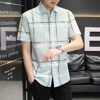 Eershenshi เสื้อเชิ้ตผู้ชายลายสก๊อตลําลองธุรกิจผ้าฝ้ายที่เป็นผู้ใหญ่เบาอเนกประสงค์ลําลองด้านบน