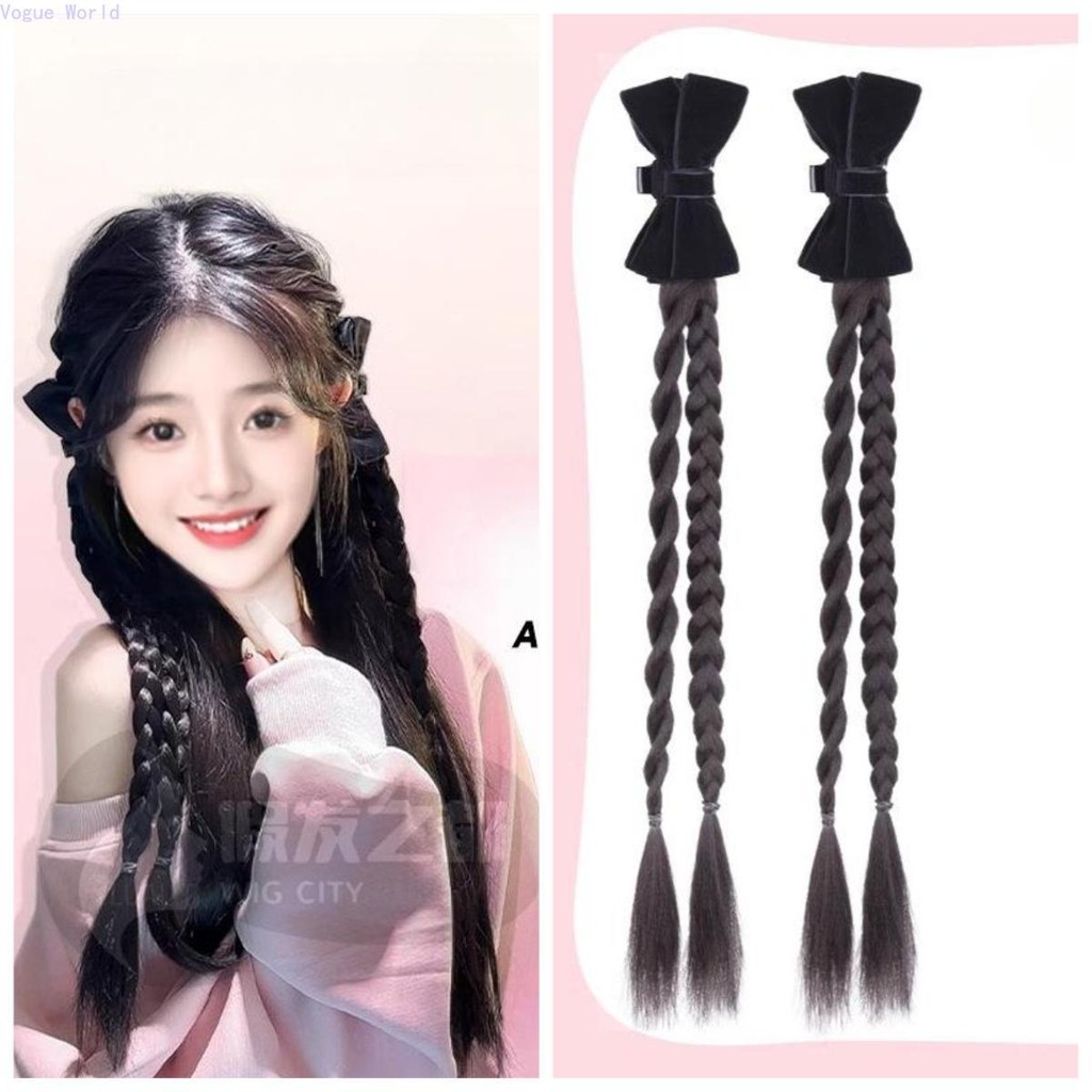 สมัย สาวหวานเจ้าหญิงสไตล์ถักเปียวิกผมกุทัณฑ์คว้าคลิปคู่ทอดแป้งบิดถักเปียผมหางม้ายาวเลียนแบบมวยถักเปีย