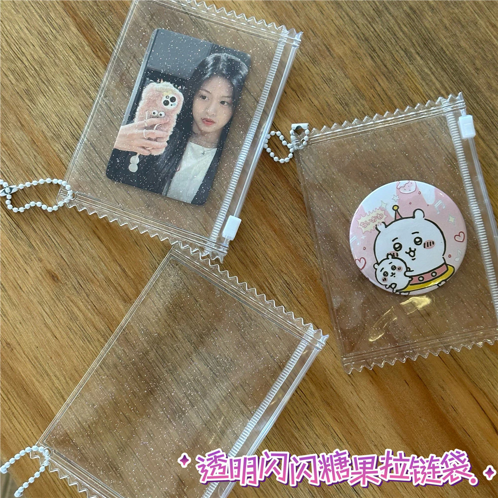อิน ใสประกาย10เซนติเมตรการ์ดขนาดเล็กโพลารอยด์ถุงเก็บบาร์ลูกอมถุงซิปหุบเขาแสดงผู้ถือบัตรจี้