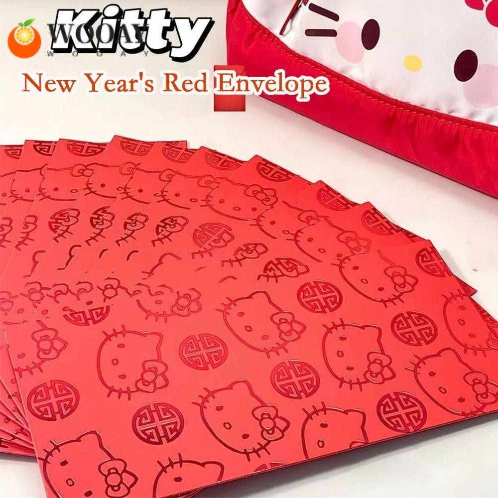 Wedgw 10 ชิ้นซอง,การ์ตูน HelloKitty จีนซองจดหมายสีแดง,เครยอนชินจัง CNY ปีกระเป๋าเทศกาลฤดูใบไม้ผลิ