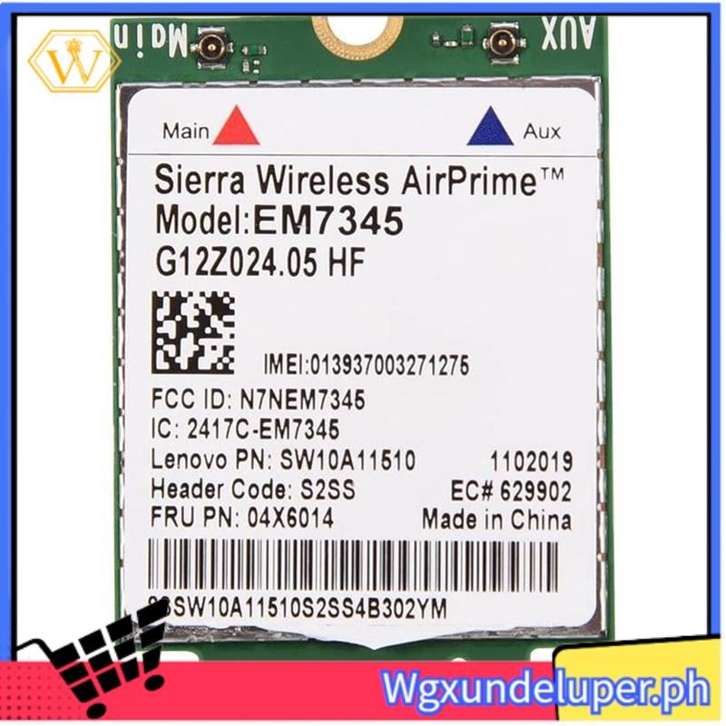 การ์ดเครือข่ายW, EM7345 4G LTE WWAN การ์ดโมดูลสําหรับ Thinkpad X250 X1C W550 T450 X240 T440 รองรับสํ