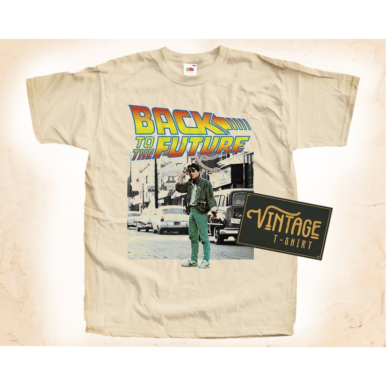 Back to the Future V4 T shirt Tee Natural Vintage 100% Cotton Movie Poster All Sizes S M L XL 2X 3X 