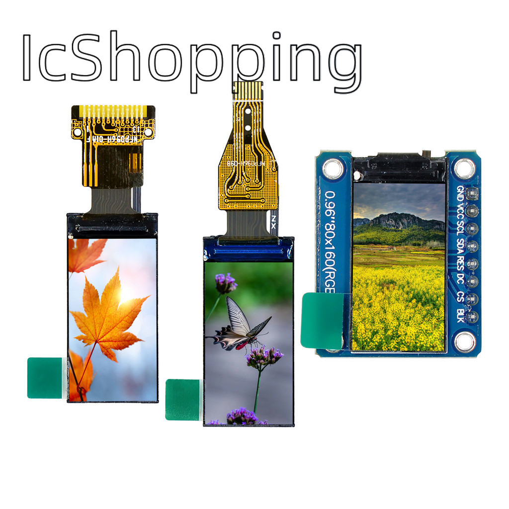 0.96 "TFT LCD หน้าจอสี 80 x 160 ความละเอียด ST7735 ขับเคลื่อนหน้าจอ HD IPS