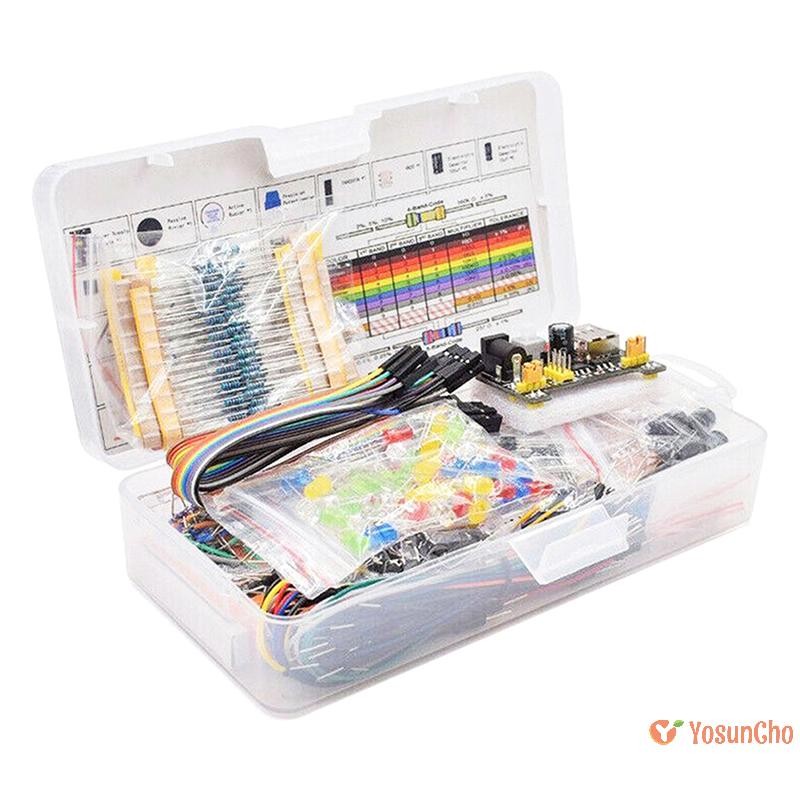 Yosuncho] DIY Starter ชุดอิเล็กทรอนิกส์ 830 Tie-points Breadboard สําหรับ Arduino UNO R3 Electronics Components Kit พร้อมกล่องใหม่