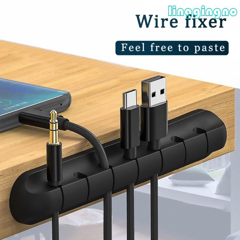 Rr คลิปสายเคเบิล Tidy สายไฟตะกั่ว Organiser USB Charger Holder Drop สําหรับสาย USB